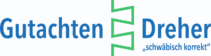 Logo von Gutachten Dreher, Sachverständiger am Bau, mit dem Slogan: schwäbisch korrekt